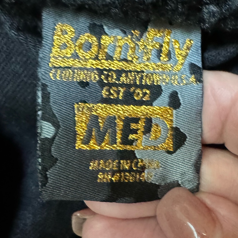 Born fly coated black denim/ jean jacket with gold hardware - Picture 12 of 12